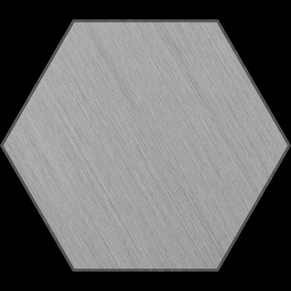 Hexagonal Aluminum Bevelled Panel with Clipping Path — Stock Photo, Image