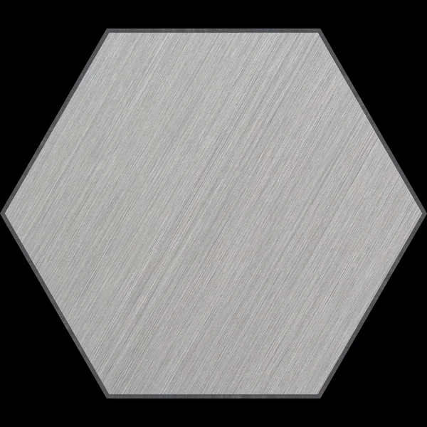 Hexagonal Aluminum Bevelled Panel with Clipping Path — Stock Photo, Image