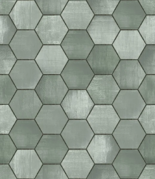 Tekstur Tanpa Air Grungy Hexagonal Tiled — Stok Foto