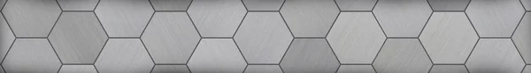 アルミ六角パノラマ金属背景 (レター ボックス形式) — ストック写真