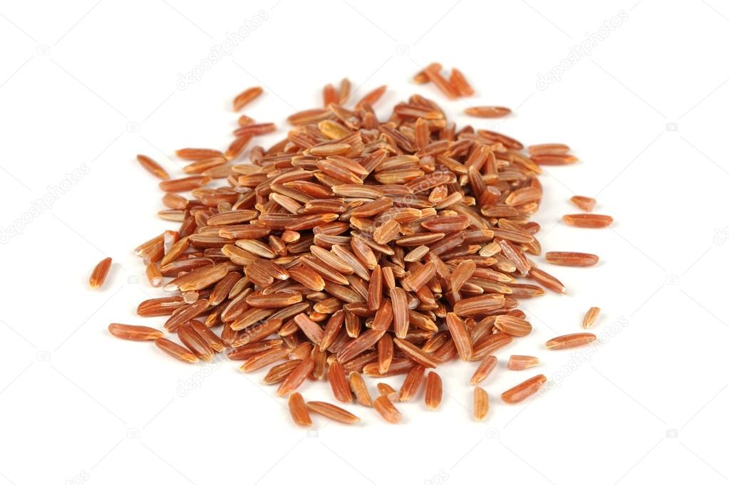 Bhutanese Red Rice Isolated on White Background