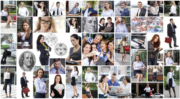 Collage gente de negocios — Foto de Stock