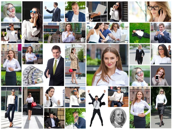 Collage Geschäftsleute — Stockfoto