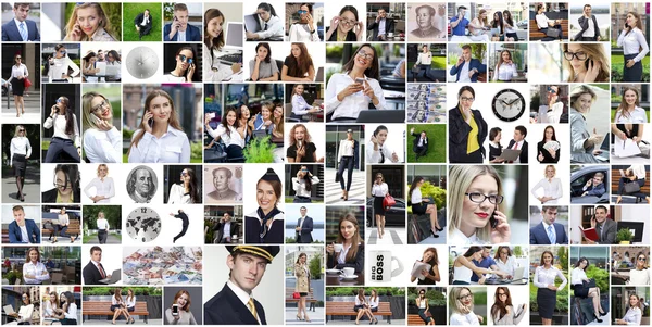 Gelukkig zakenvrouw in wit overhemd drinken een kopje koffie in — Stockfoto