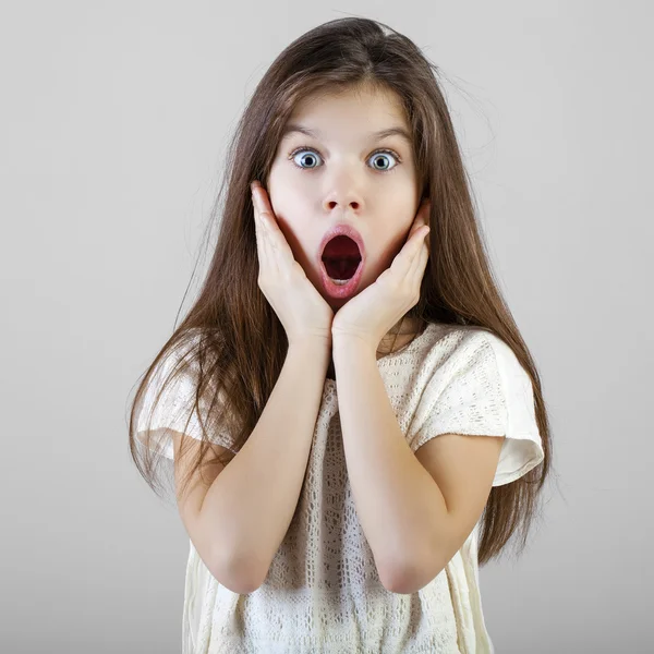 Portrait of a charming brunette little girl — Stock Photo, Image