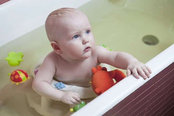 Baby Boy in bathroom — Stock Photo, Image