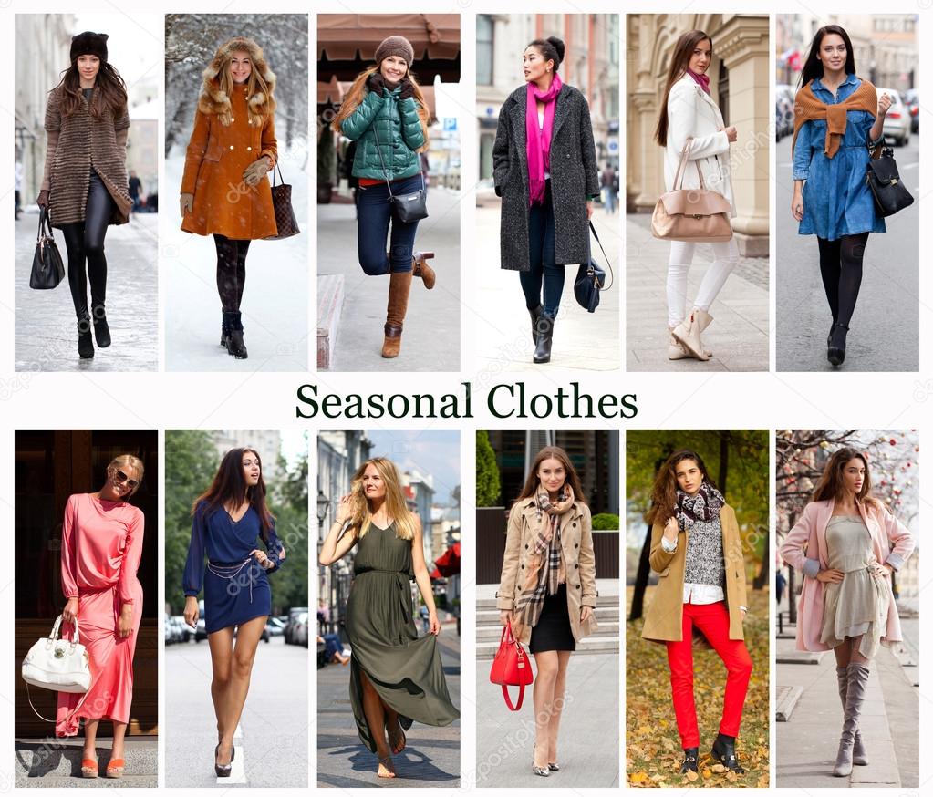 Street Fashion Seasons, twelve months — Stock Photo © arkusha 105845012