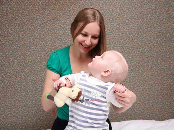 Mother and her little son at home — Stock Photo, Image