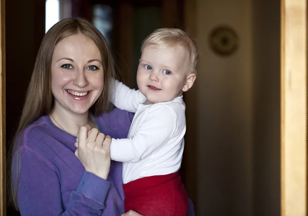 Mother and her little son at home — Stock Photo, Image