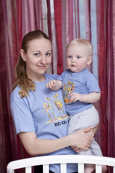 Mother and her little son at home — Stock Photo, Image