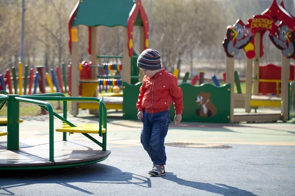 The three-year young boy on the playground — Stock Photo, Image