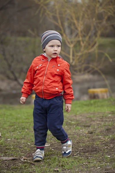 Bahar Park'ta yürüyordunuz üç yıllık genç çocuk