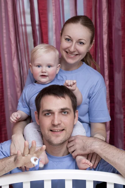 Young couple parent with baby boy — Stock Photo, Image