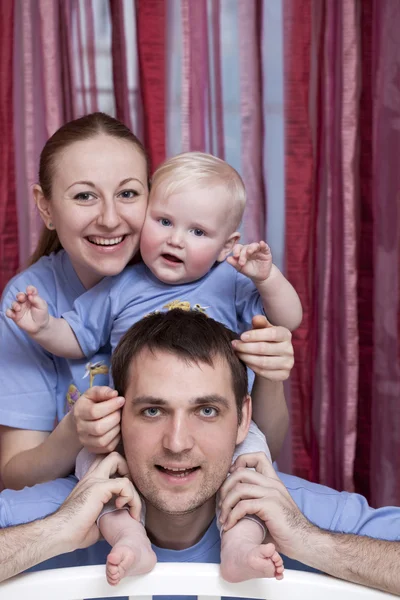 Young couple parent with baby boy — Stock Photo, Image