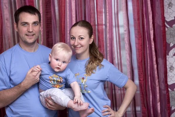 Young couple parent with baby boy — Stock Photo, Image