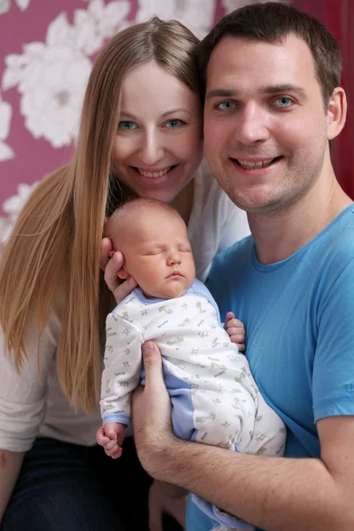 Young couple parent with baby boy — Stock Photo, Image