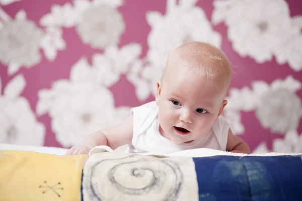 Portrait of a newborn baby boy at home — Stock Photo, Image