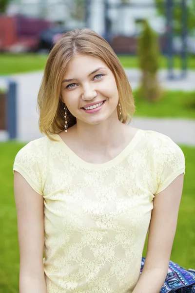 Portrait close up of young beautiful blonde woman Royalty Free Stock Photos