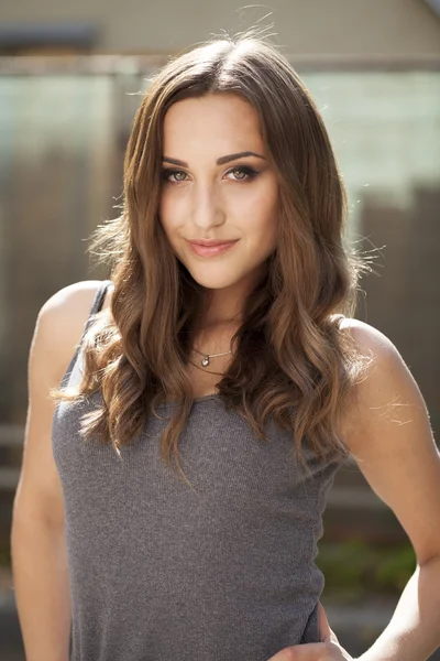 Closeup portrait of a happy young woman smiling — Stock Photo, Image