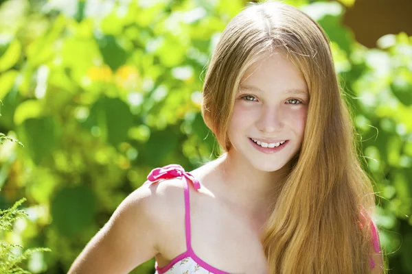 Portrait of a beautiful young blonde little girl — Stock Photo, Image