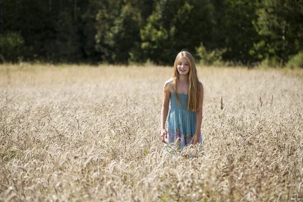 Portrait of a beautiful young little girl — Stock Photo, Image