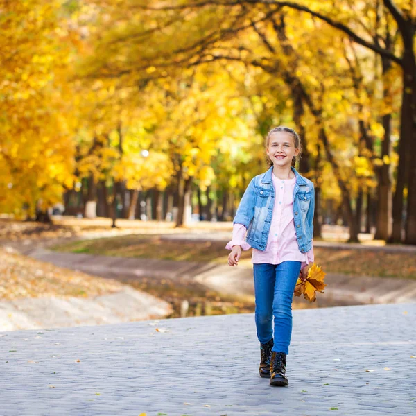 秋の公園にいる少女の肖像画 — ストック写真