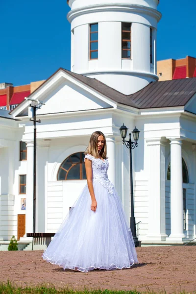 Jeune Belle Écolière Robe Bal Bal — Photo