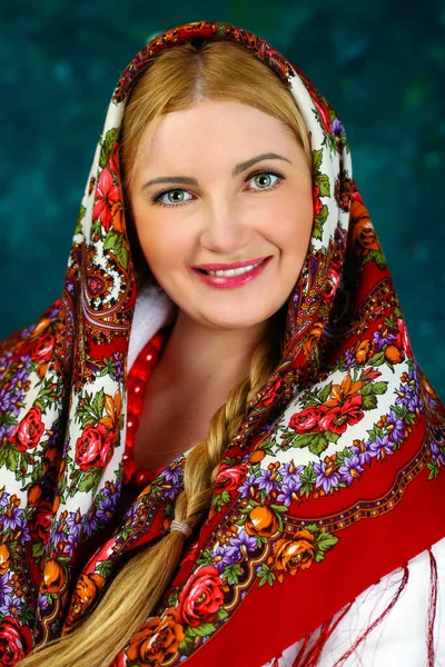 Portrait Young Russian Blonde Girl — Stock Photo, Image