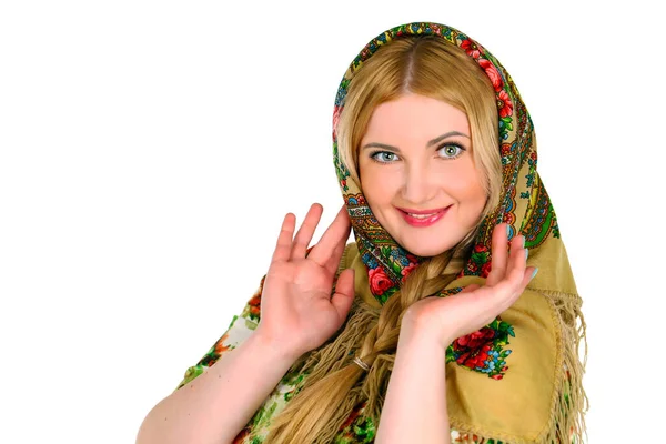 一个年轻的俄罗斯金发女孩的画像 — 图库照片