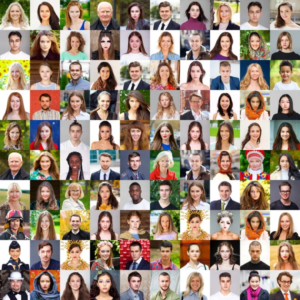 Collage Happy Beautiful People Different Ages Nationalities Royalty Free Stock Images