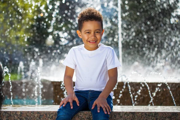 Niño Cinco Años Parque Verano —  Fotos de Stock