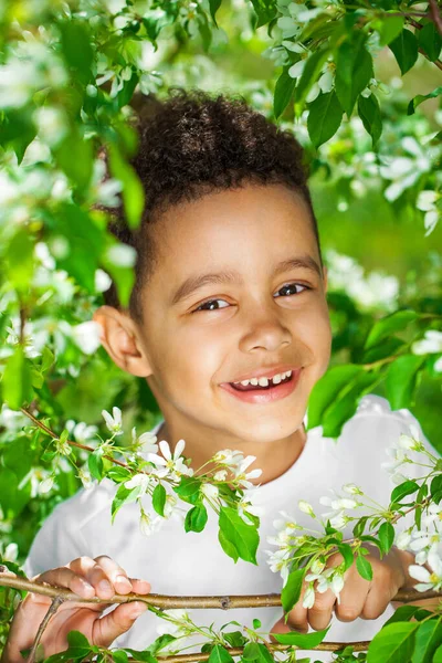 Fünfjähriger Kleiner Junge Sommerpark — Stockfoto