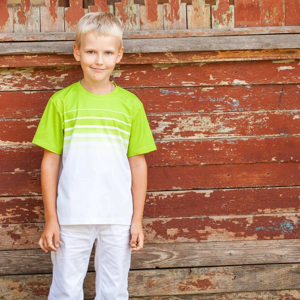 Close Portrait Little Boy Summer Park — Stock Photo, Image