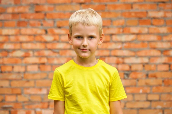 Nahaufnahme Porträt Eines Kleinen Jungen Einem Sommerpark — Stockfoto