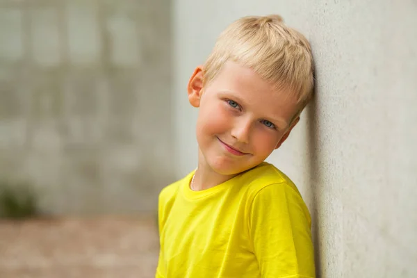 Close Portrait Little Boy Summer Park — Stock Photo, Image