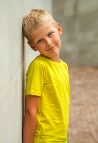 Крупним Планом Портрет Маленького Хлопчика Літньому Парку — стокове фото