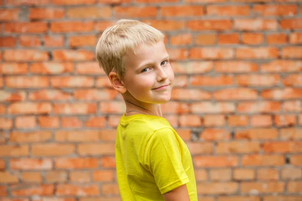 Close Portrait Little Boy Summer Park — Stock Photo, Image