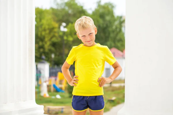 Retrato Cerca Niño Pequeño Parque Verano —  Fotos de Stock