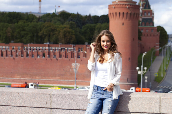 Young beautiful girl in Moscow