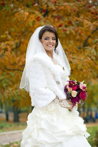美丽微笑的新娘的画像 — 图库照片