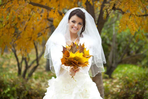 Ritratto di una bella sposa sorridente — Foto Stock