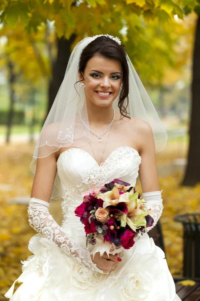 Portrait of a beautiful smiling bride — Stock Photo, Image