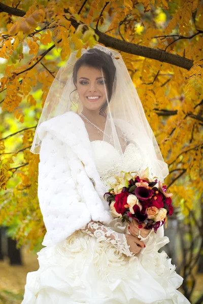 Ritratto di una bella sposa sorridente — Foto Stock