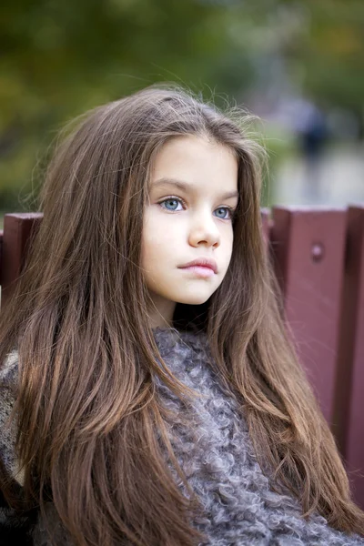 Bellissima bambina nel parco autunnale — Foto Stock