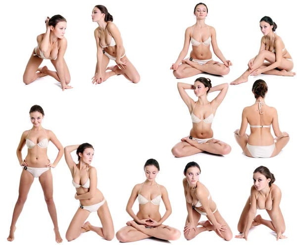 Yoga-Collage — Stockfoto