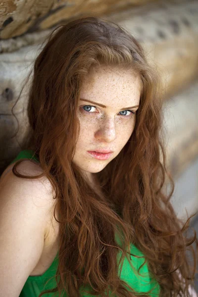 Portrait of the beautiful red haired girl — Stock Photo, Image