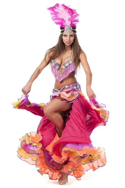 Belle danseuse de carnaval, costume étonnant — Photo