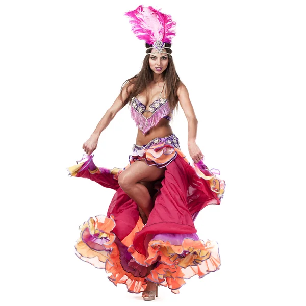 Belle danseuse de carnaval, costume étonnant — Photo