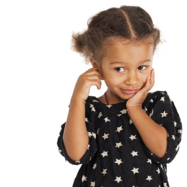 güzel küçük bir kız mutlu portre 