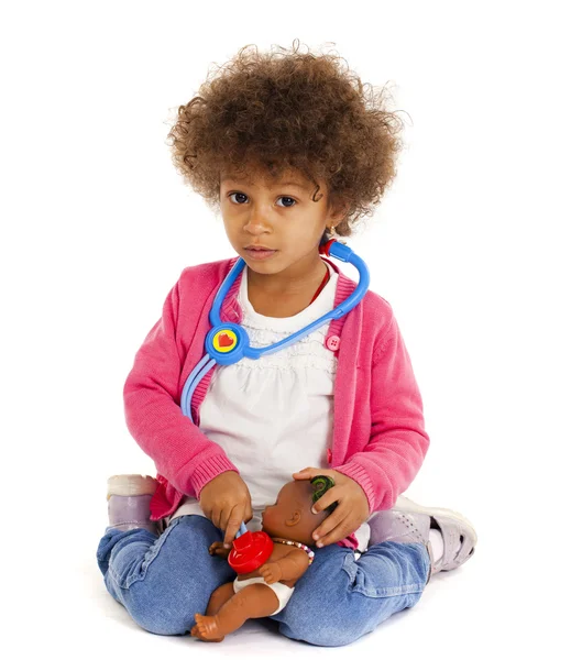 Portrait of beautiful happy little girl — Stock Photo, Image